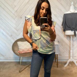Ruffle Tie Dye Tee